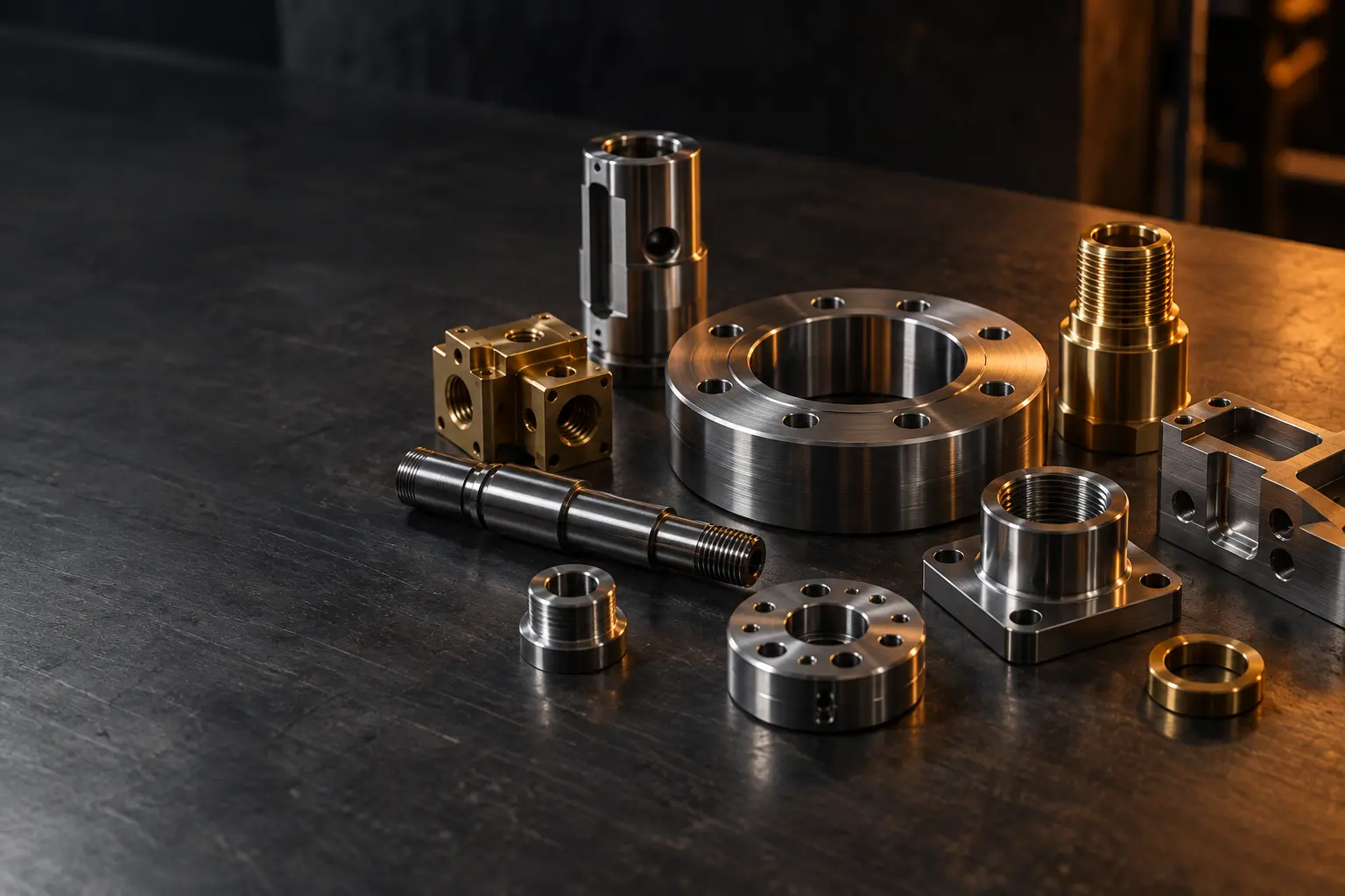 Custom CNC machined aluminum, brass and stainless steel components